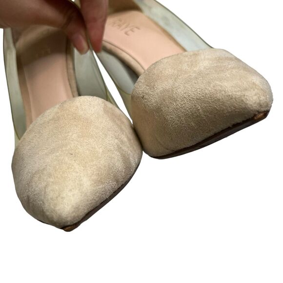 Raye Revolve Stiletto Heels Women’s Size 9 Neutral Suede PVC Pointed Toe - Picture 6 of 13